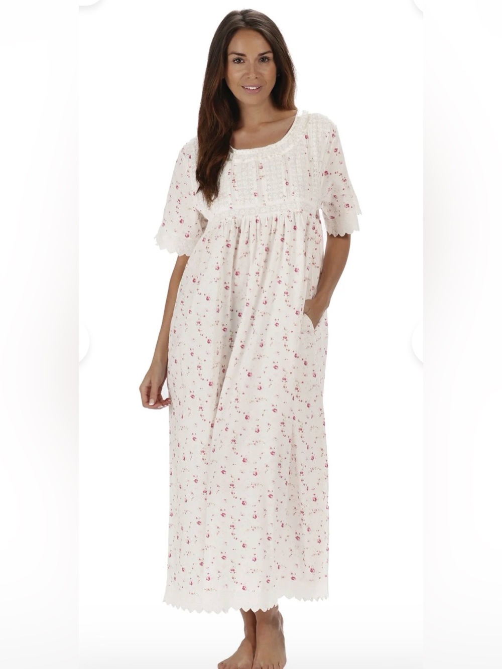 The 1 For You Victorian Rose Cotton Maxi Nightgown Size XXL NWT